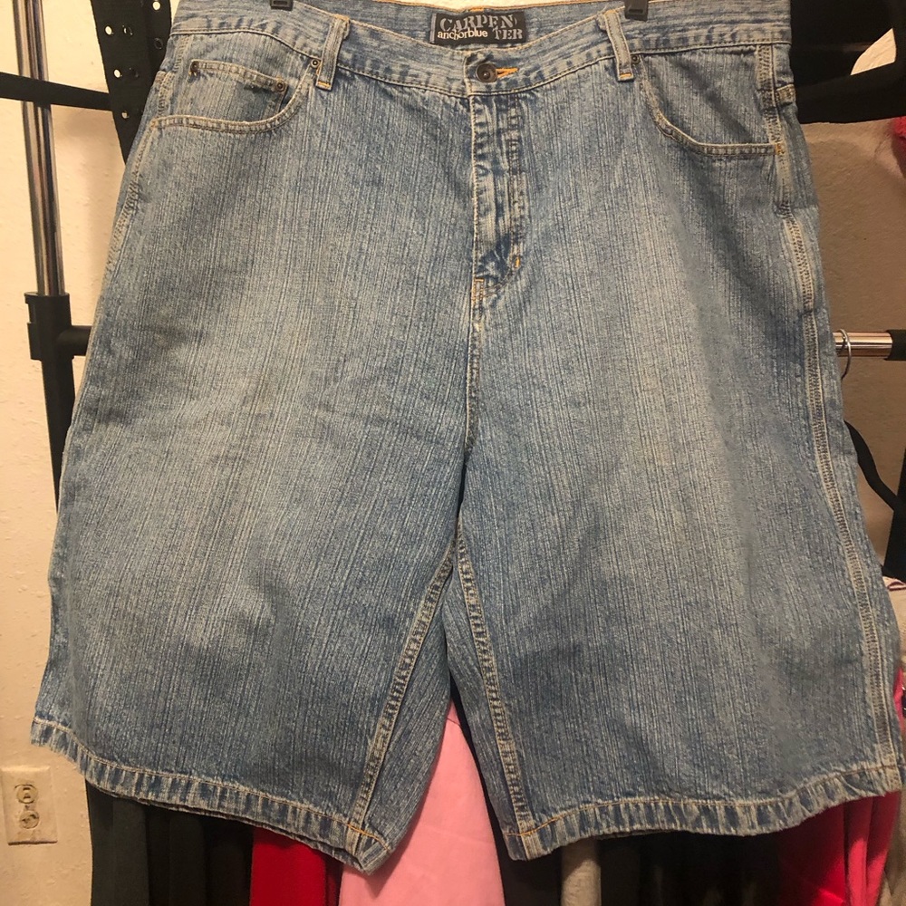 vintage anchor blue carpenter jorts